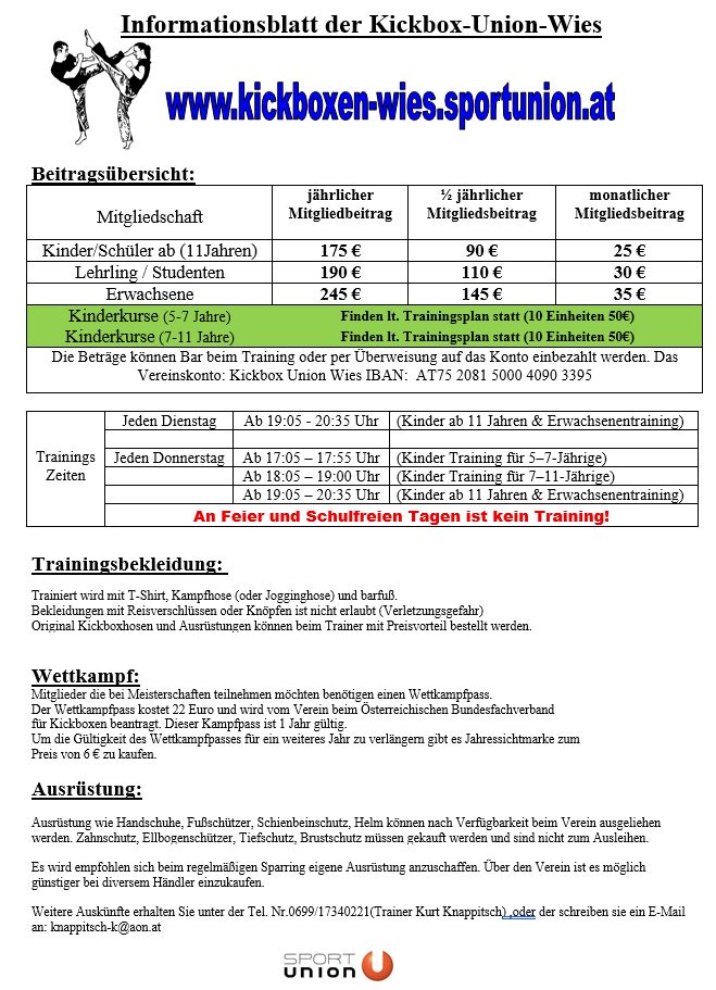 Informationsblatt 2026 Informationsblatt 2026